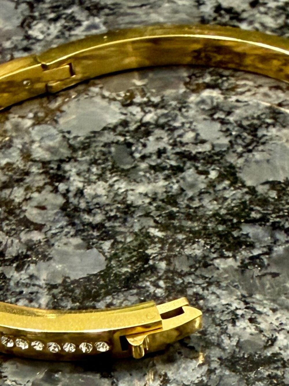 Kate Spade NY Gold Plated Ring It Up Pave Crystals Hinged Bangle Bracelet (New) - Picture 5 of 5